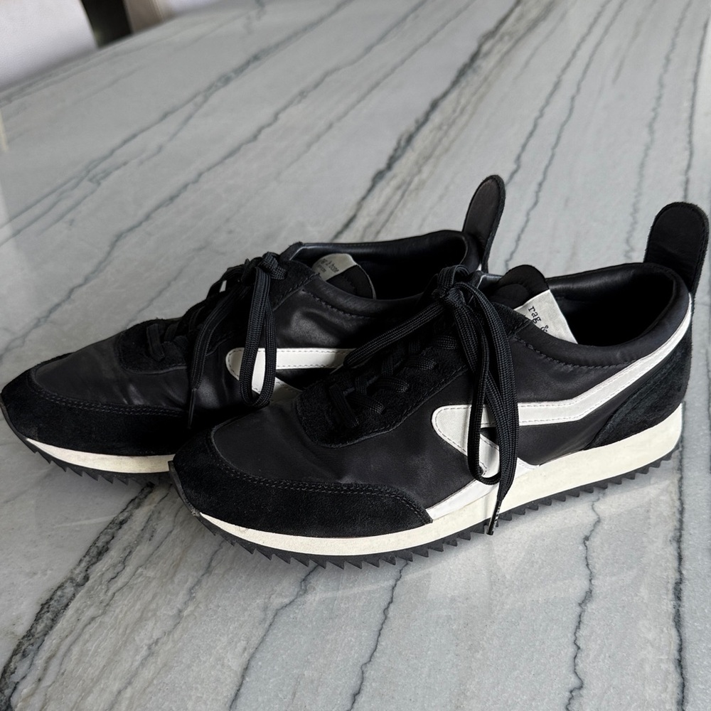 Rag & Bone Black and Cream Women's Sneakers